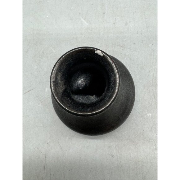 Small Vintage Black Ceramic Vase With Textured Finish Chip on Top Used READ - Picture 3 of 6